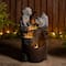Glitzhome® 23.5" LED 4-Tier Dogs & Pot Outdoor Fountain